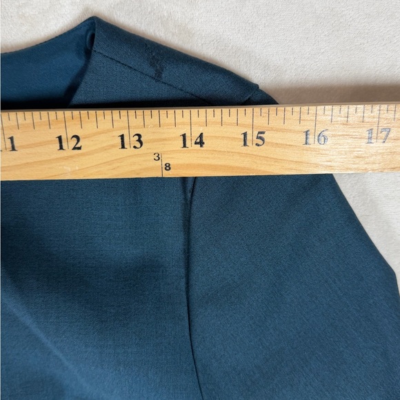 Theory Sz 4 Betty Continuous Teal Short Sleeve Stretch Wool-Blend Sheath Dress - Picture 8 of 9